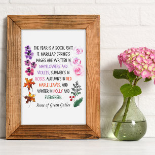 Affiche Anne of Green Gables Colorful Botanical Drawn Main