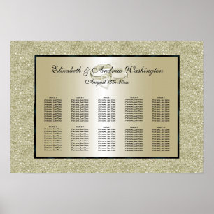 Affiche Anneaux Mariages romantiques, Parties scintillant