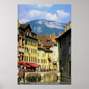 Affiche Annecy et Alpes en été, la Savoie, France