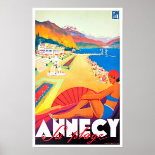 Affiche Annecy France voyage vintage