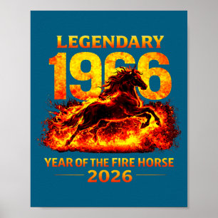 Affiche Année 1966 Cheval de feu 60e anniversaire