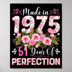 Affiche Année 51 Vieille 1975 Florale 51ème