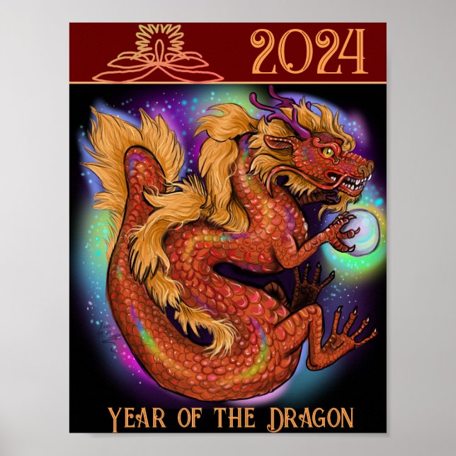 Affiche Année chinoise du zodiaque 2024 (Devant)