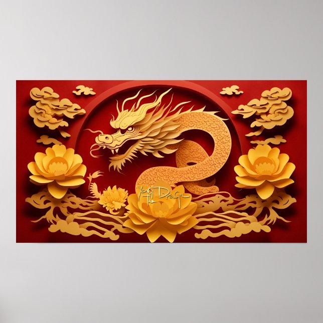 Affiche Année chinoise et vietnamienne du dragon de bois 2 (Devant)