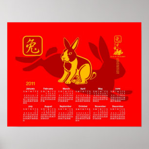 Affiche Année de l'affiche de lapin