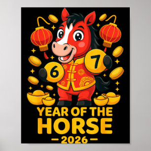 Affiche Année du Cheval 2026 Cheval 67 Meme Nouvel An Chin
