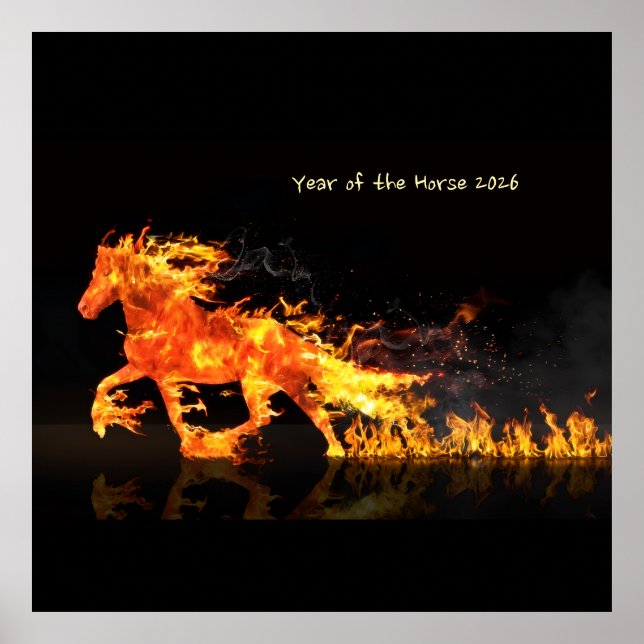 Affiche Année du Cheval 2026 (Cheval de Feu) (Devant)