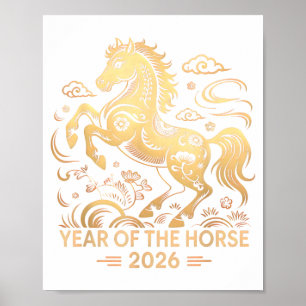 Affiche Année du Cheval 2026 Culture du Zodiaque Chinois