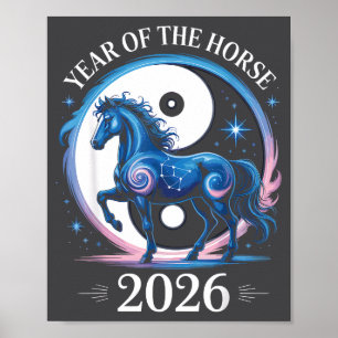 Affiche Année du Cheval 2026 Nouvel An Chinois Pour Hommes