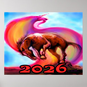 Affiche Année du cheval de feu 2026