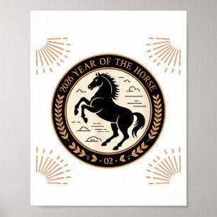 Affiche Année du cheval de feu 2026 Nouvel An chinois fest