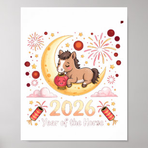 Affiche Année du cheval de feu 2026 Nouvel An chinois fest