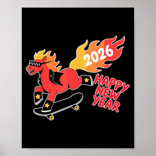 Affiche Année du cheval de feu – Nouvel An du zodiaque chi