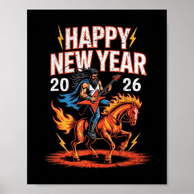 Affiche Année du Cheval de Feu – Nouvel An du zodiaque chi (Devant)