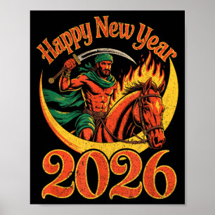 Affiche Année du cheval de feu – Nouvel An du zodiaque chi
