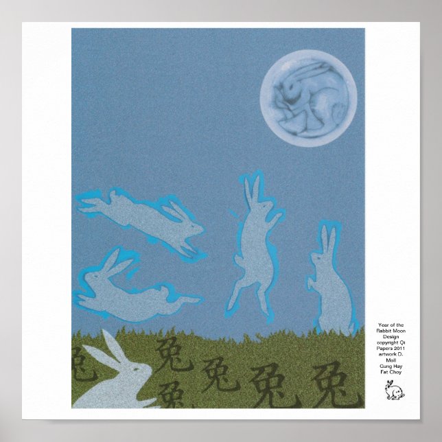 Affiche Année du design de la lune de lapin (Devant)
