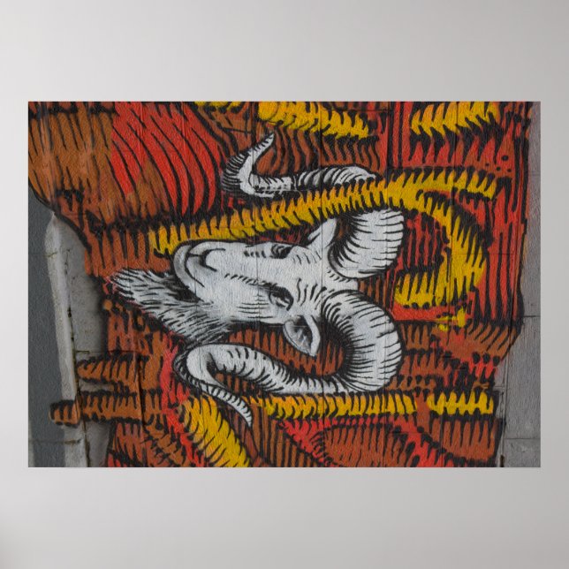 Affiche Année du Graffiti de mouton de chèvre (Devant)