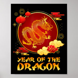 Affiche Année du Nouvel An chinois du dragon Nouvel An lun