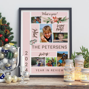 Affiche Année en revue Famille Photo Collage Album