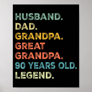 Affiche Année Mari Papa Grand-père Arrière-grand-père