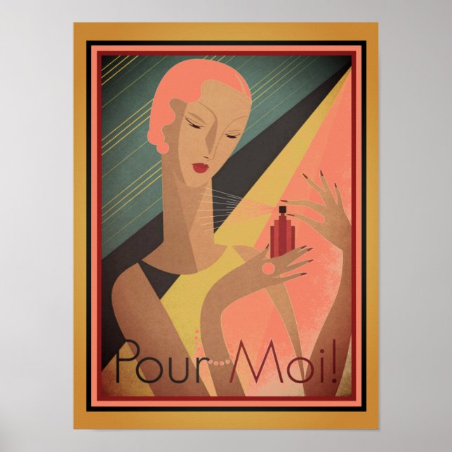 Affiche Années 1930.Français, Art Déco, Pour Moi Parfum (Devant)