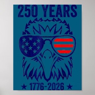 Affiche Années 250 Drapeau Américain 250e Anniversaire