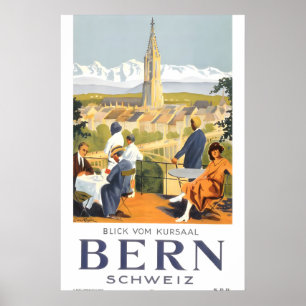 Affiche Années 30 Berne Suisse Style Vintage Voyage Suisse