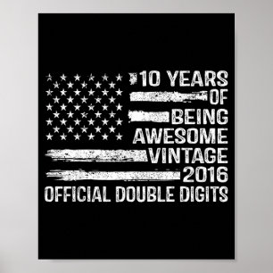 Affiche anniversaire 10 ans double chiffres 10ème annivers