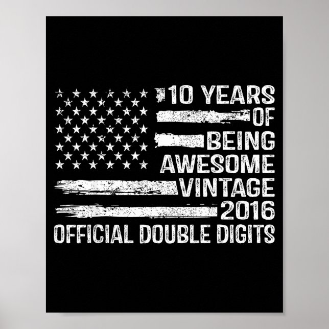 Affiche anniversaire 10 ans double chiffres 10ème annivers (Devant)