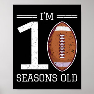 Affiche Anniversaire 10 ans Football Américain Garçon 10 A