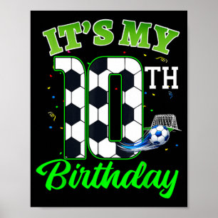 Affiche Anniversaire 10 ans Football Garçon Fille Enfants