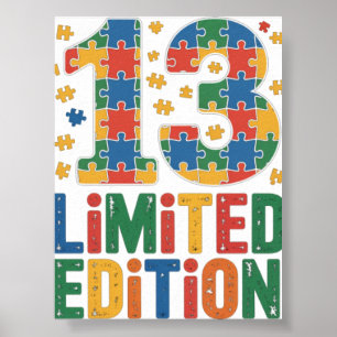 Affiche Anniversaire 13 Ans Sensibilisation à l'autisme