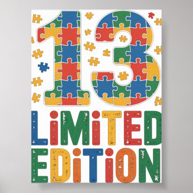 Affiche Anniversaire 13 Ans Sensibilisation à l'autisme (Devant)
