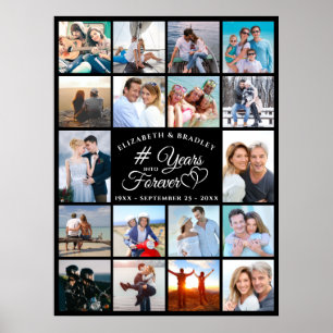 Affiche Anniversaire 18 Photo Collage ANNÉES EN FOREVER