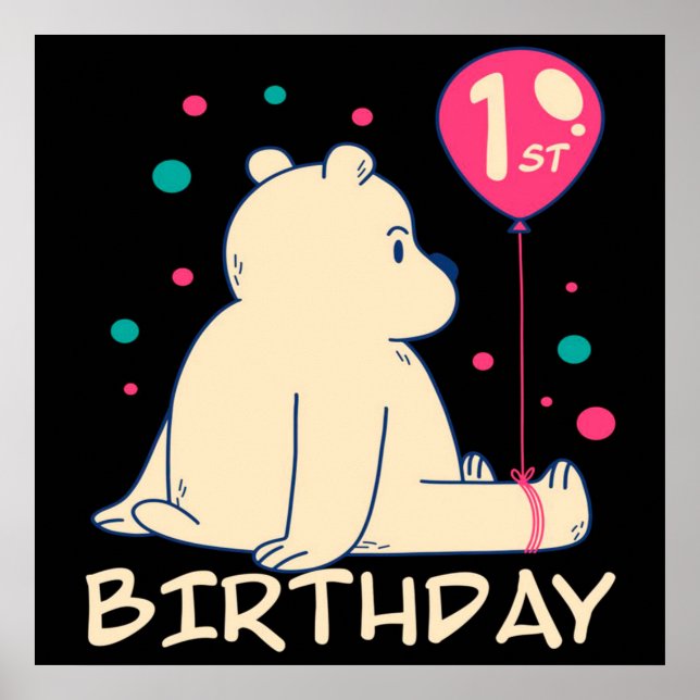 Affiche Anniversaire 1 an | Bébé de 1 an | Cadeau bébé (Devant)
