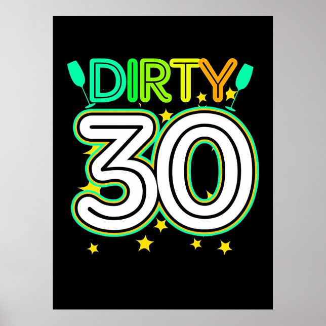 Affiche Anniversaire 30 ans | Joyeux 30e anniversaire (Devant)