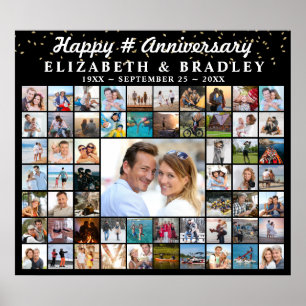 Affiche Anniversaire 59 Photo Collage Confetti Personnalis