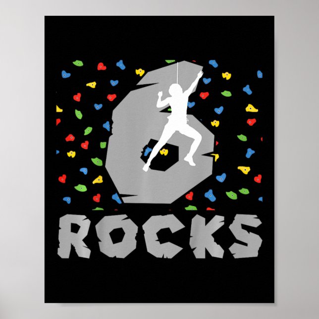 Affiche Anniversaire 6 ans grimpeuse de 6 ans grimpeuse Bi (Devant)