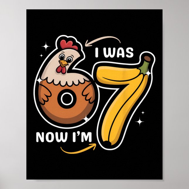 Affiche Anniversaire 7 Ans J'avais 6 Ans Maintenant J'ai 7 (Devant)