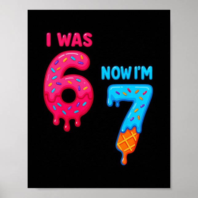 Affiche Anniversaire 7 Ans J'avais 6 Ans Maintenant J'ai 7 (Devant)