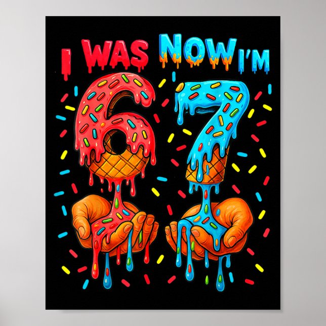 Affiche Anniversaire 7 Ans J'avais 6 Ans Maintenant J'ai 7 (Devant)