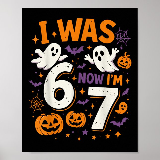 Affiche Anniversaire 7 Ans J'avais 6 Ans Maintenant J'ai 7 (Devant)