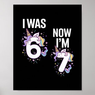 Affiche Anniversaire 7 Ans J'avais 6 Ans Maintenant J'ai 7