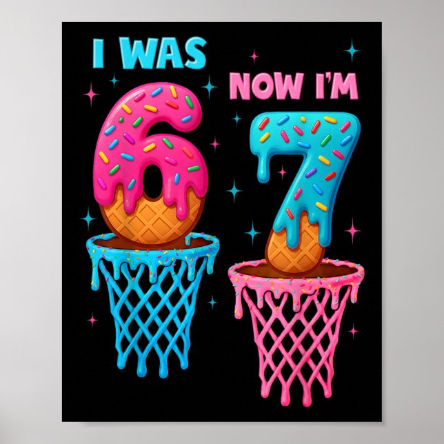 Affiche Anniversaire 7 Ans J'avais 6 Ans Maintenant J'ai 7 (Devant)