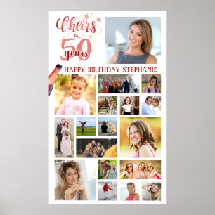 Affiche ANNIVERSAIRE AUX ANNÉES Rose Gold 18 Photos