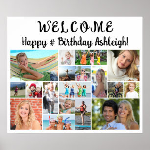Affiche Anniversaire Bienvenue 18 photo Collage personnali