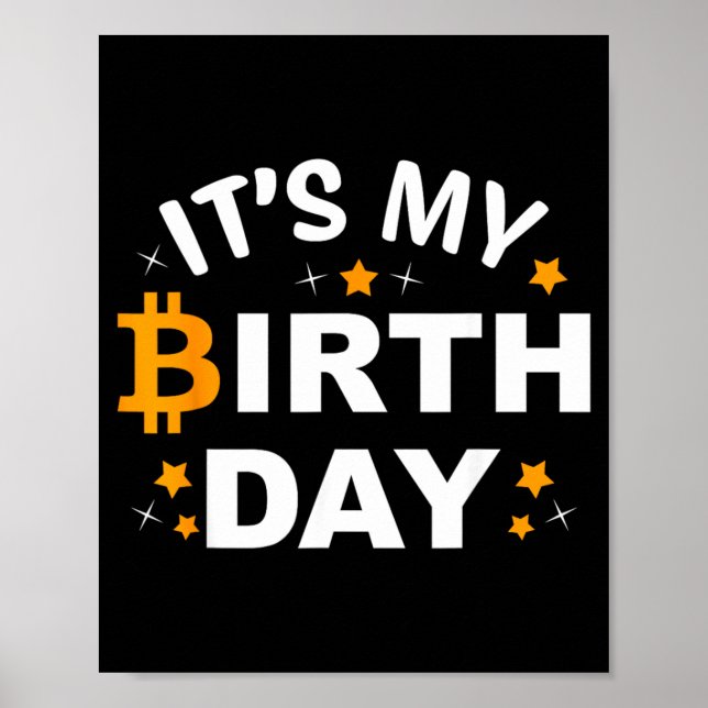 Affiche Anniversaire Btc Crypto Anniversaire Bitcoin B-Day (Devant)