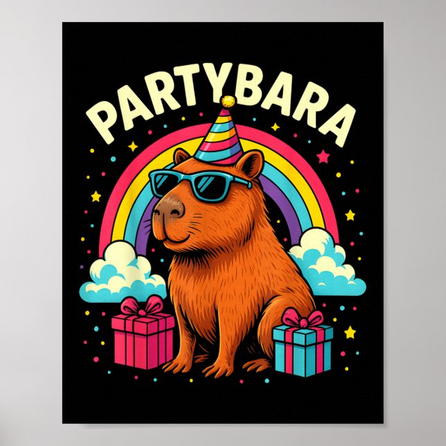 Affiche Anniversaire Capybara Tee Pour Enfants Amusants Pa (Devant)