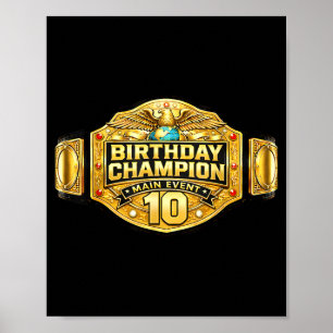 Affiche anniversaire de 10 ans de lutteur champion de catc