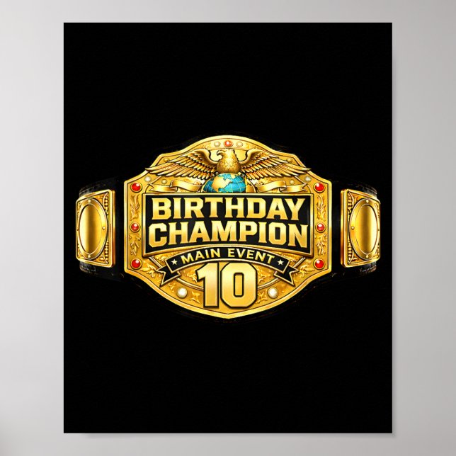 Affiche anniversaire de 10 ans de lutteur champion de catc (Devant)